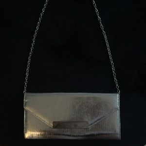 Aldo silver clutch with detachable chain